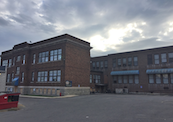 West side view of the former KHS Keyser High School located in Keyser, WV.